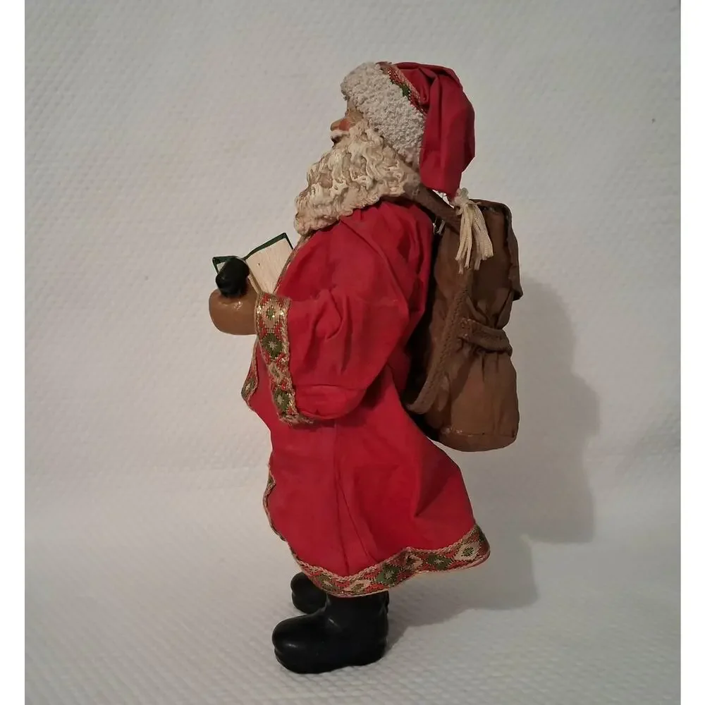 Vintage 1988 Clothtique Possible Dreams Santa Claus Figure Book Pipe Backpack